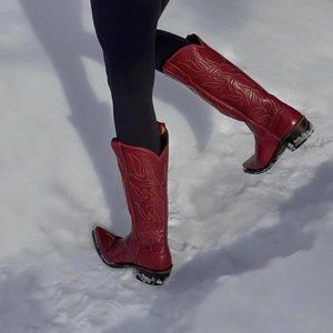 BRAND NEW* 6.5-7 Must-have Rios of Mercedes handmade red leather western boots!